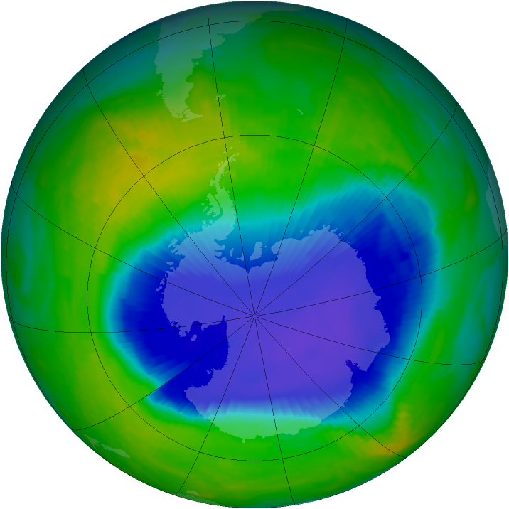 Antarctic ozone map for 21 November 1998